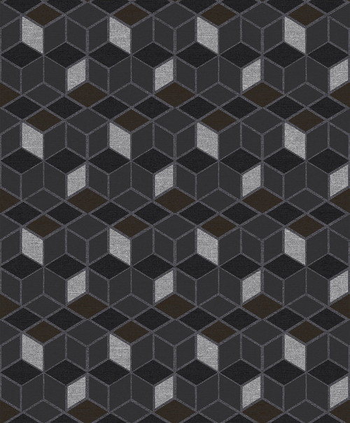 Brewster 2809-IH18107 Advantage Geo Joanne Charcoal Blox Wallpaper Charcoal