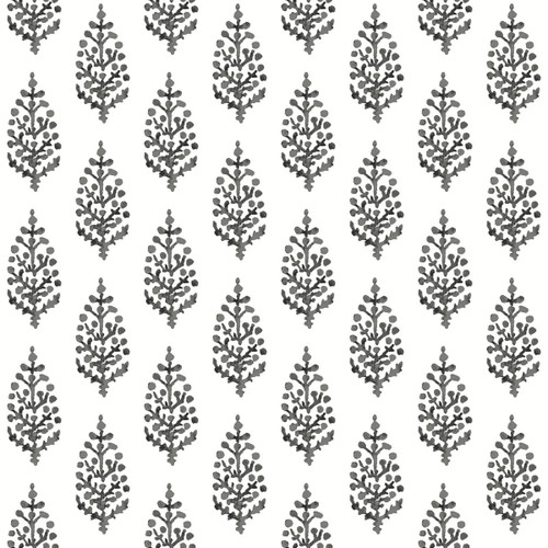 York Wallcoverings FH4069 Paisley On Calico Wallpaper Black/White