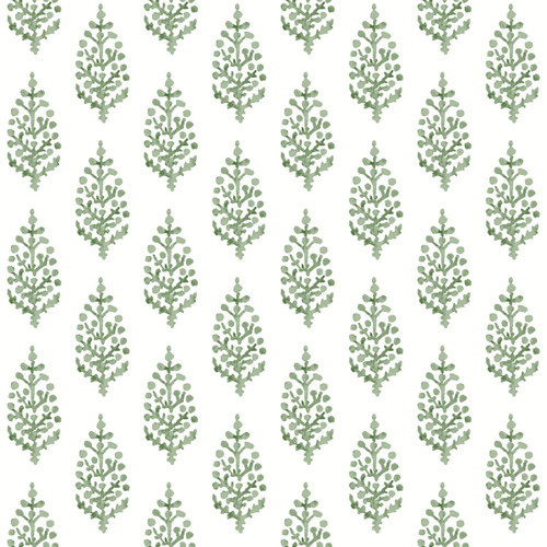 York Wallcoverings FH4067 Paisley On Calico Wallpaper Green