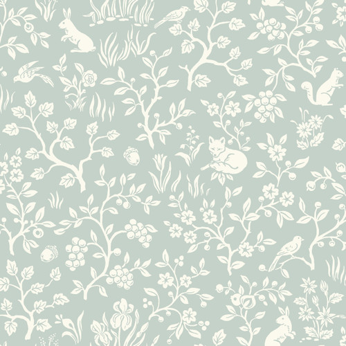 York Magnolia Home 3 Fox & Hare Wallpaper, Green