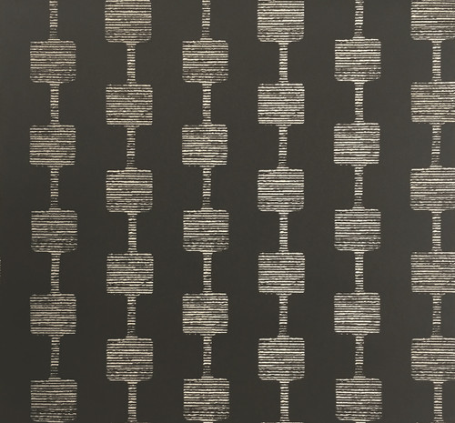 Mid Century Wallpaper Collection, Modern Classic Pattern,	Micro Mini Wallpaper - Black/Glint