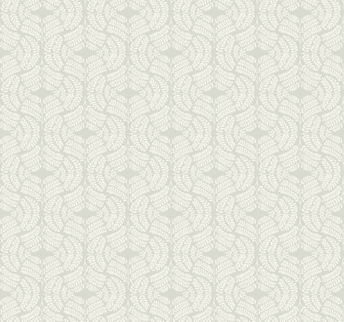 York Fern Tile Wallpaper Light Gray TL1945 Handpainted Traditionals