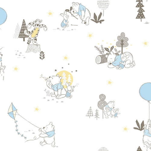 York Wallcoverings DI0982 Disney Winnie the Pooh Playmates Wallpaper Yellow