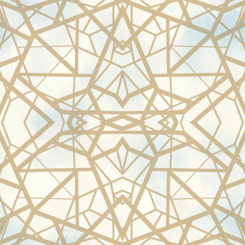 RoomMates RMK10689WP Shatter Geometric Gold Peel & Stick Wallpaper Sky/Gold