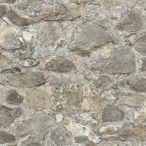 RoomMates RMK9096WP Weathered Stone Peel & Stick Wallpaper Grey/Almond