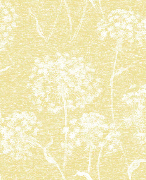 Brewster 2811-24574 Advantage Carolyn Yellow Dandelion Wallpaper Yellow