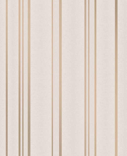 2834-42347 Thierry Rose Gold Stripe Wallpaper Traditional Style Unpasted Vinyl Paper from Advantage Metallic Collection by Brewster Made in Great Britain