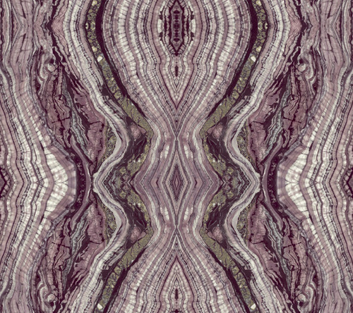 York Wallcoverings OG0556 Antonina Vella Elegant Earth Kaleidoscope Wallpaper Berry