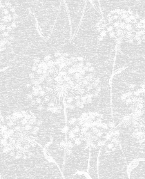 Brewster 2811-24575 Advantage Carolyn Light Grey Dandelion Wallpaper Light Grey