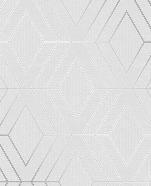 2834-42340 Adaline Light Grey Geometric Wallpaper Modern Style Unpasted Vinyl Paper from Advantage Metallics Collection by Brewster Made in Great Britain