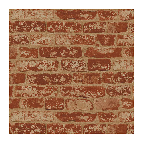 York Wallcoverings BZ9206 Red Book Stuccoed Brick WallpaperRust Red/Barn Red/Ivory/Beige/Wine Red