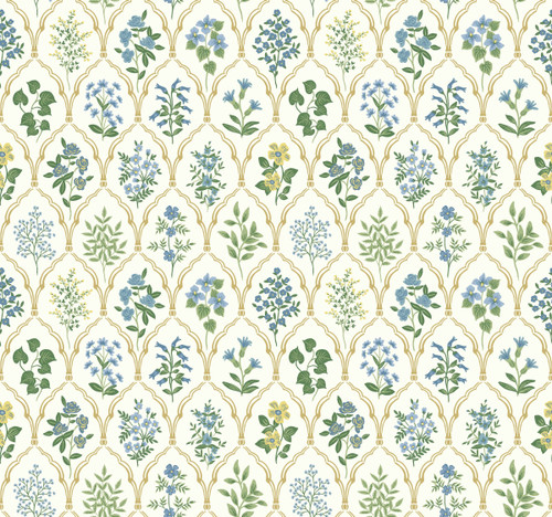 York Hawthorne Wallpaper Blue/Green RI5132 Rifle Paper Co.