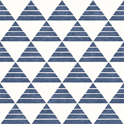 A-Street Prints by Brewster 2697-78071 Summit Blue Triangle Wallpaper