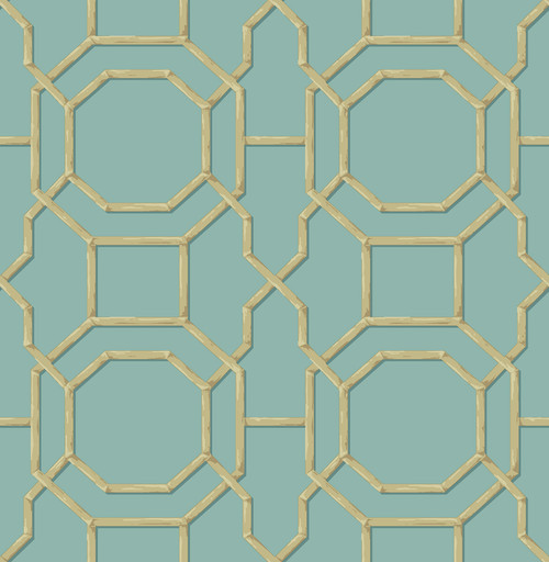 Beacon House by Brewster 2669-21737 Empress Summer Turquoise Trellis Wallpaper