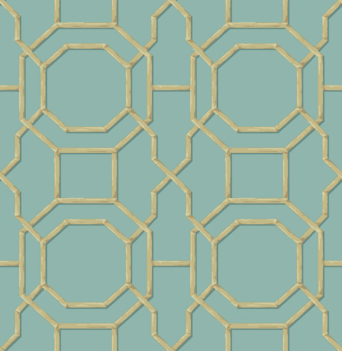 KItchen & Bath Essentials by Brewster 2766-21737 Rumi Turquoise Trellis Wallpaper
