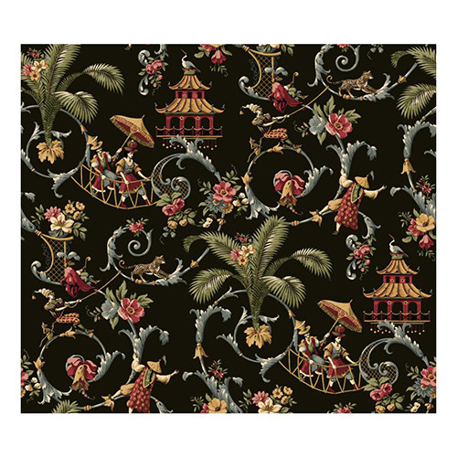 York WA7769 WAVERLY CLASSICS  WALLPAPER Black/Gray/Crimson/Caramel/Cream/Sage