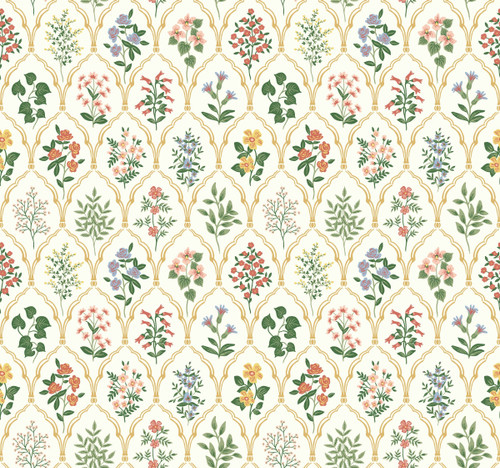 York Hawthorne Wallpaper Cream RI5130 Rifle Paper Co.