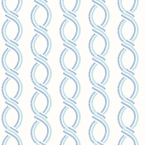 A-Street Prints by Brewster 2697-78061 Helix Blue Stripe Wallpaper