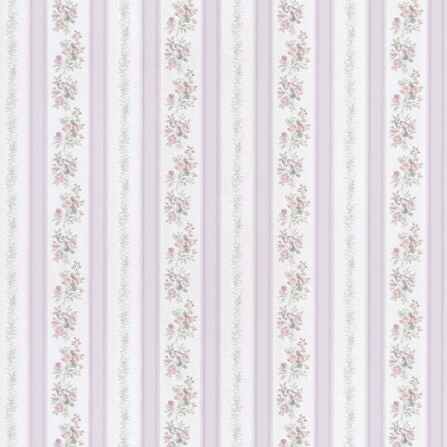 Brewster 2532-56030 Bath Bath Bath IV Merle Lavender Floral Stripe Wallpaper