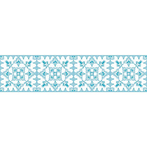 York Wallcoverings BP8226BD Border Portfolio Ii Tangier Border White/Teal