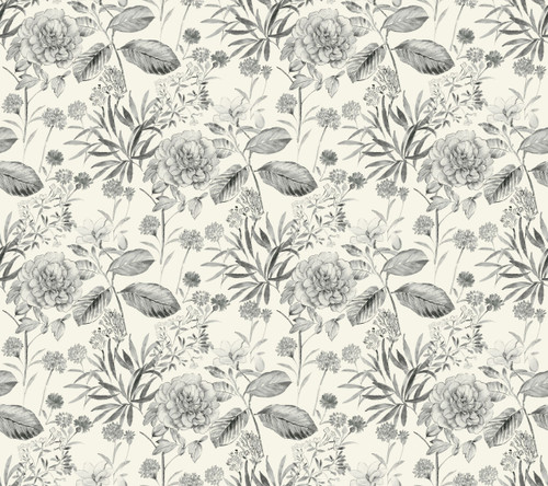 York Midsummer Floral Wallpaper Gray TL1922 Handpainted Traditionals