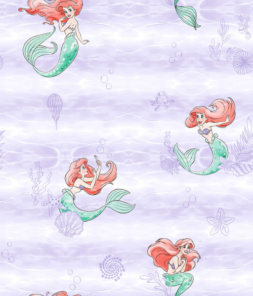 York Wallcoverings DI0955 Disney The Little Mermaid Swim Wallpaper Purple