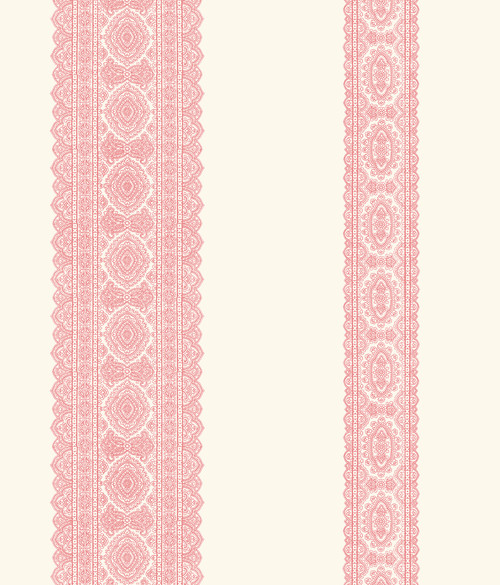 A-Street Prints by Brewster 1014-001831 Kismet Brynn Pink Paisley Stripe Wallpaper