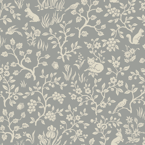 York Wallcoverings ME1571 Magnolia Home Vol. II Fox & Hare  Grey