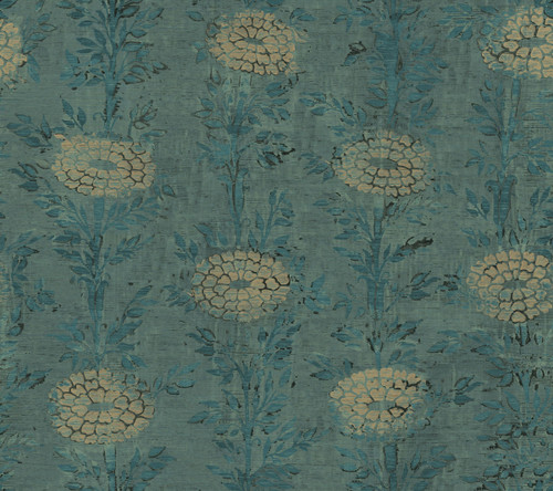 York Wallcoverings AF6519 French Marigold Wallpaper Teal, Gold