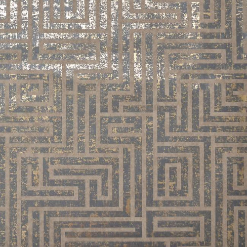 Mid Century Modern Classic Pattern A-Maze Wallpaper Charcoal