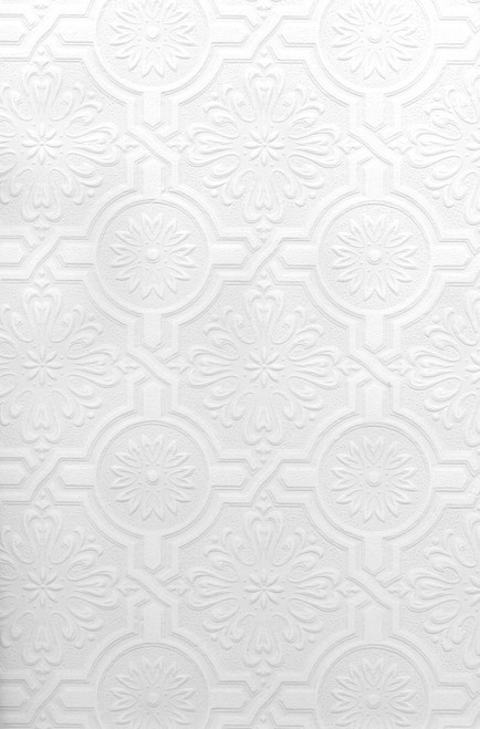 Paintable Solutions IV by Brewster 497-32817 Nazareth Ornate Tiles Paintable Wallpaper