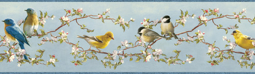 Chesapeake by Brewster BBC48511B Daphne Blue Songbird Trail Border