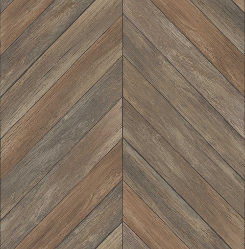 2540-24006 Parisian Brown Parquet with a Reclaimed Look Wallpaper Non Woven Unpasted Wall Covering Restored Collection from A-Street Prints by Brewster Made in Great Britain