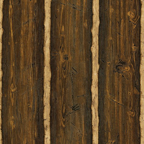 Chesapeake by Brewster TLL41382 Echo Lake Lodge Log Cabin Brown Wood Paneling Wallpaper