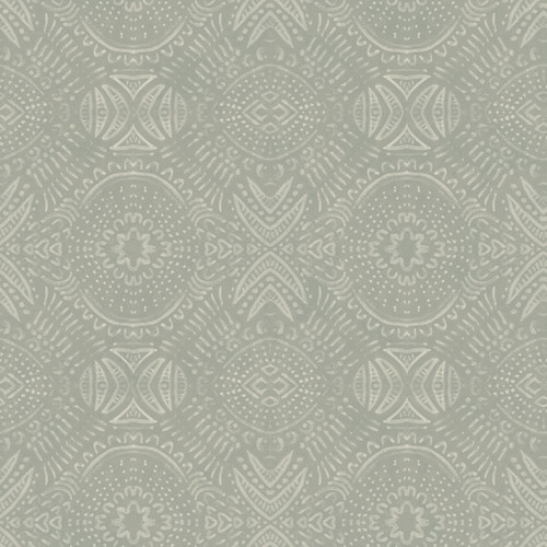 Chesapeake by Brewster 3118-12662 Birch & Sparrow Java Beige Medallion Wallpaper