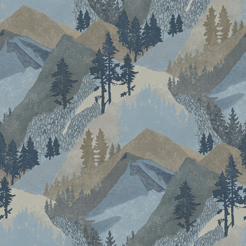 Chesapeake by Brewster 3118-12631 Birch & Sparrow Range Blue Mountains Wallpaper