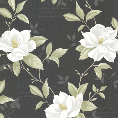 Brewster 2532-20437 Bath Bath Bath IV Cressida Black Magnolia Trail Wallpaper