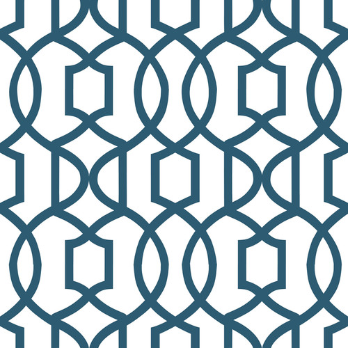 NuWallpaper by Brewster NUW1648 Navy Grand Trellis Peel & Stick Wallpaper