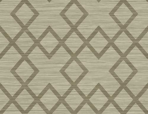 Kenneth James by Brewster 2765-BW40406 Geo Vana Brown Woven Diamond Wallpaper