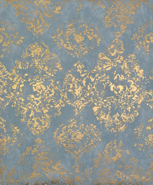 York Wallcoverings NW3565 Modern Metals Stargazer Wallpaper Blue/Gold