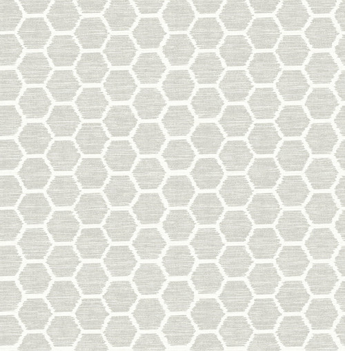 A-Street Prints by Brewster 2793-24713 Aura Platinum Honeycomb Wallpaper