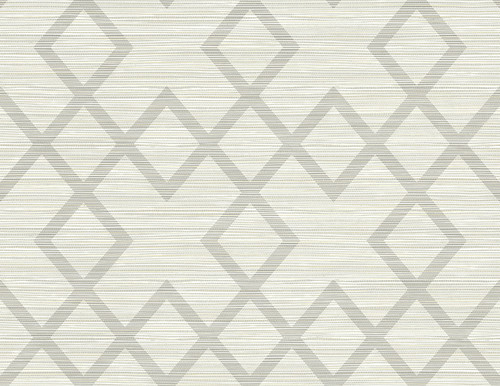 Kenneth James by Brewster 2765-BW40408 Geo Vana Light Grey Woven Diamond Wallpaper