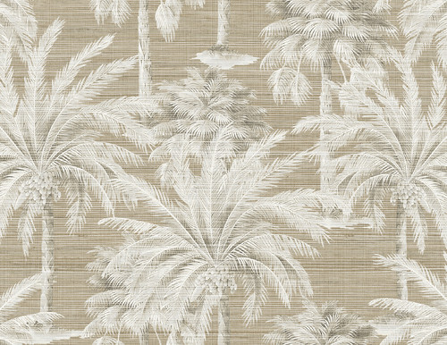 Kenneth James by Brewster PS40007 Palm Springs Dream Of Palm Trees Brown Texture Wallpaper