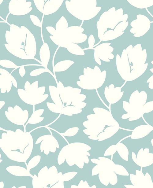 A-Street Prints by Brewster 2782-24555 Matilda Turquoise Floral Wallpaper Turquoise