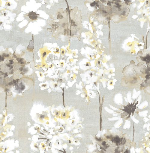 A-Street Prints by Brewster 2656-004003 Marilla Yellow Watercolor Floral Wallpaper