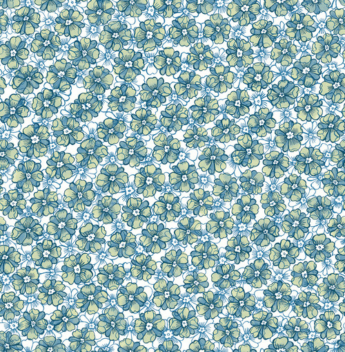 Brewster 2657-22224 Allison Blue Floral Wallpaper