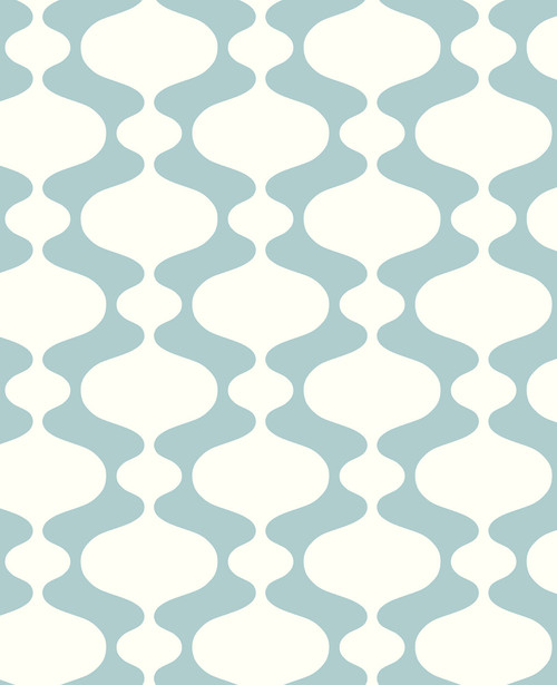 A-Street Prints by Brewster 2782-24543 Emilio Turquoise Retro Wallpaper Turquoise
