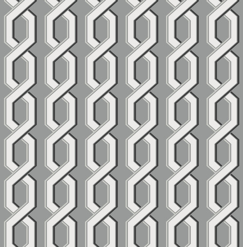 Brewster 2704-22689 For Your Bath III Twist Black Geometric Wallpaper