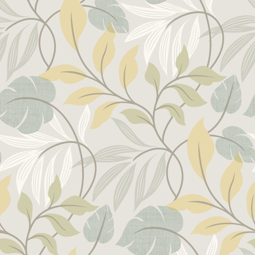 Brewster 2532-20628 Bath Bath Bath IV Clementine Blue Modern Leaf Trail Wallpaper