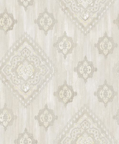 Brewster 2810-SH01072 Advantage Leana Yellow Medallion Wallpaper Yellow